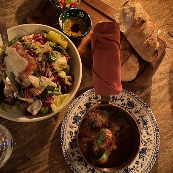 Ciccio Mio - Meatballs, salad, complimentary bread service - Italian Near Me - Chicago, Illinois