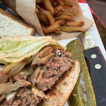 Citizen Burger Bar - Swiss Mushroom burger w/ fries - Burgers Near Me - Charlottesville, Virginia