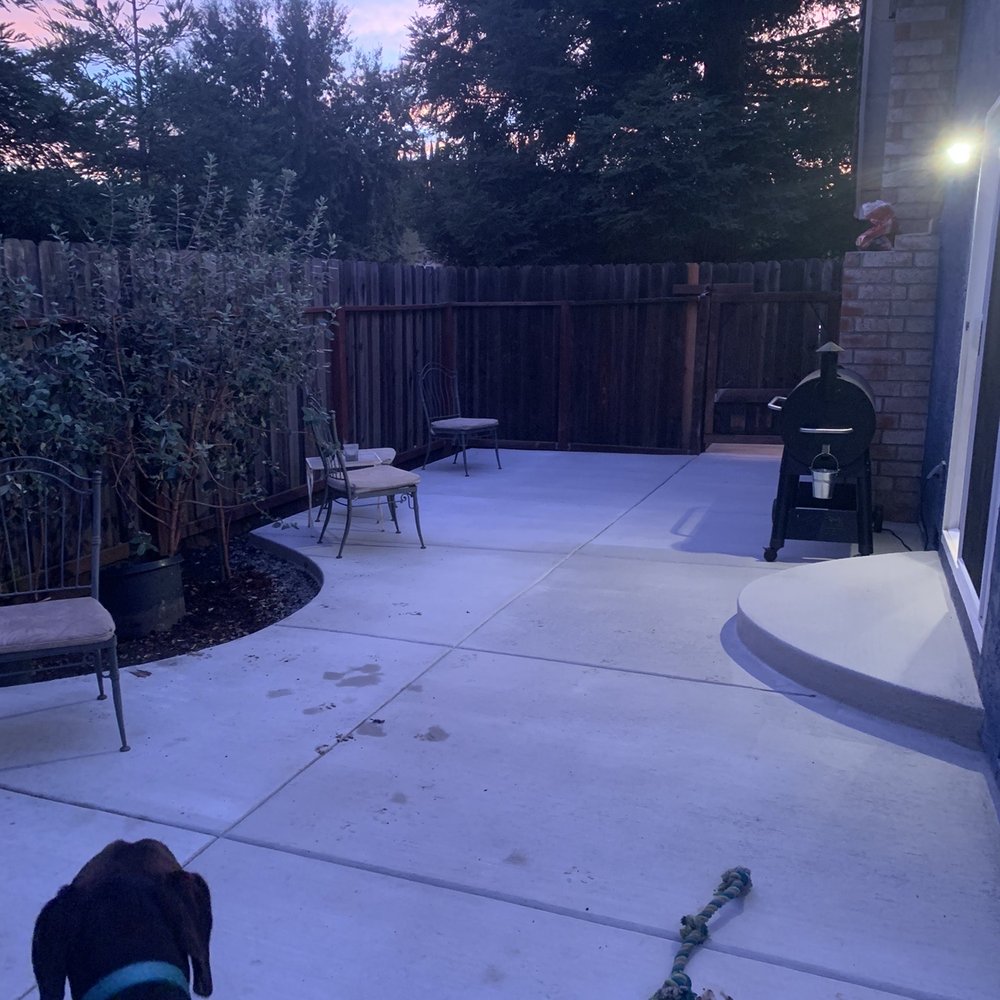 Dennis & Son Concrete - Boomer chilling on the new side patio! - Masonry/Concrete Near Me - Vacaville, California Dennis & Son Concrete - Boomer chilling on the new side patio! - Masonry/Concrete Near Me - Vacaville, California
