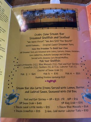 Menu photo 5 Crab's Claw Oceanfront Caribbean Restaurant Atlantic Beach, NC Menu photo 5 Crab's Claw Oceanfront Caribbean Restaurant Atlantic Beach, NC