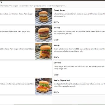 Al's Burger Shack - Menufy menu 1 of 3. Burgers. - Burgers Near Me - Chapel Hill, North Carolina Al's Burger Shack - Menufy menu 1 of 3. Burgers. - Burgers Near Me - Chapel Hill, North Carolina