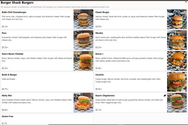 Menu photo 2 Al's Burger Shack Chapel Hill, NC