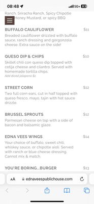Menu photo 2 Edna Vees Public House Covina, CA Menu photo 2 Edna Vees Public House Covina, CA