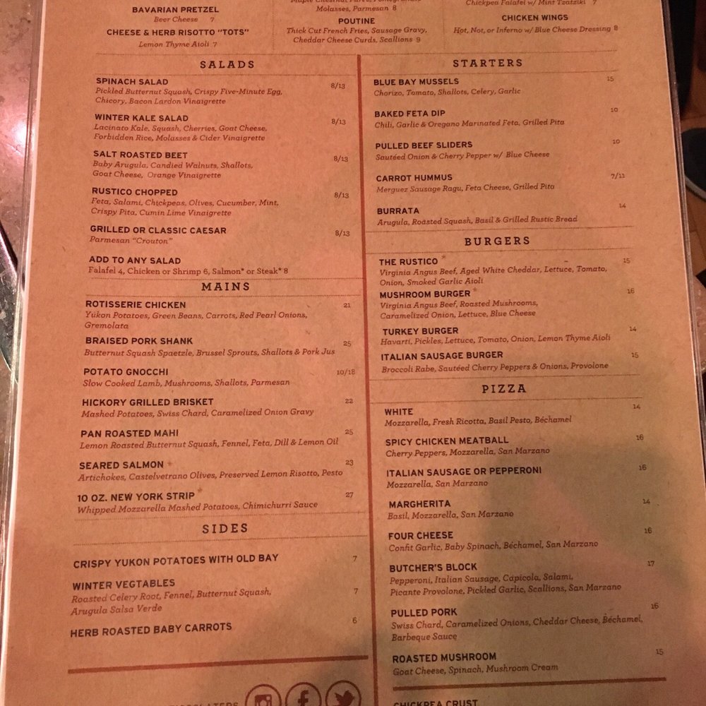 Rustico - Menu - New American Near Me - Alexandria, Virginia Rustico - Menu - New American Near Me - Alexandria, Virginia