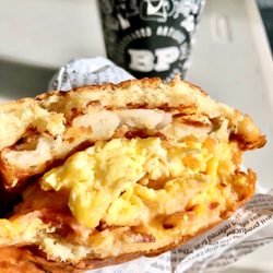 Bogota Press Cafe - The BP Wake-Up (Must Have!) It's the same as "The Hangover" but with a Hashbrown *insert eye-heart Emoji*