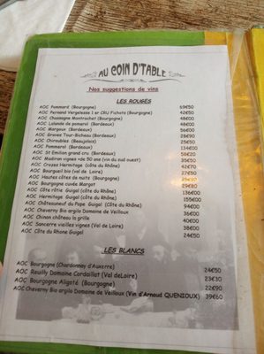 Menu photo 1 Au Coin D'Table Blois, 41 Menu photo 1 Au Coin D'Table Blois, 41