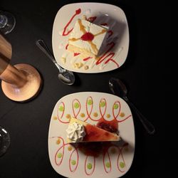 Vino E Pasta - Top is tres leches and bottom is cheesecake