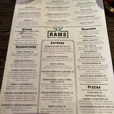 Menu photo 3 Rams Pint House & Rooftop Lounge Perkasie, PA