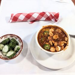Ted's Montana Grill - Ted's famous Bison chili along with the gratis side of pickle slices.