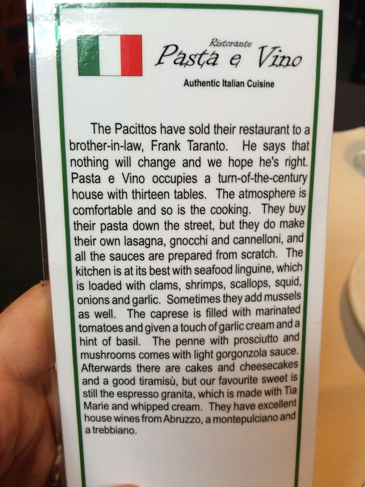 PASTA E VINO RISTORANTE Updated October 2024 118 Paris Street