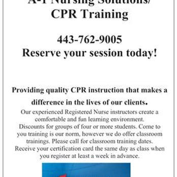 A-1 Nursing Solutions - First Aid Classes Near Me A-1 Nursing Solutions - First Aid Classes Near Me
