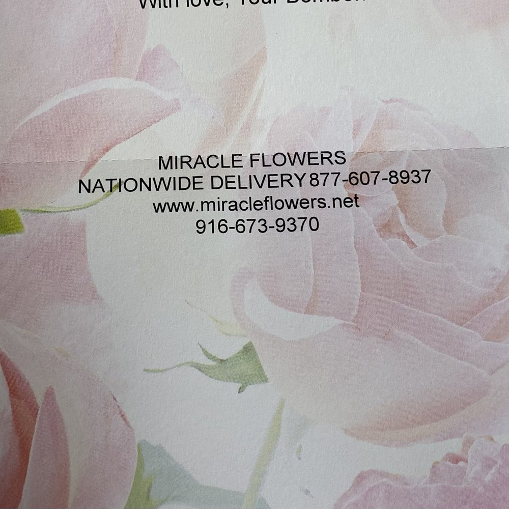Miracle Flowers - Photo showing fulfillment by Miracle Flowers - Florists Near Me - sacramento, California Miracle Flowers - Photo showing fulfillment by Miracle Flowers - Florists Near Me - sacramento, California