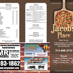 Jacobs' Place - Jacob's Place 2017 Menu