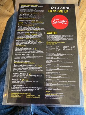 Menu photo 6 Moab Garage Co. Moab, UT