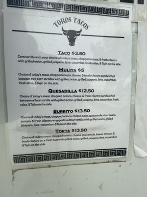 Menu photo 1 Toros Tacos Meridian, ID