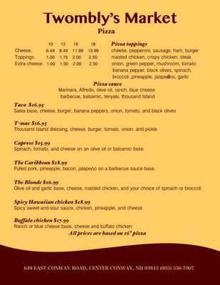 Menu photo 4 Twombly Market Center Conway, NH Menu photo 4 Twombly Market Center Conway, NH