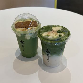 Matsu Matcha - Left: Iced Matcha Latte w/ Biscoff cookie Right: Banana Pudding Matcha Einspanner - Desserts Near Me - Pleasanton, California Matsu Matcha - Left: Iced Matcha Latte w/ Biscoff cookie Right: Banana Pudding Matcha Einspanner - Desserts Near Me - Pleasanton, California