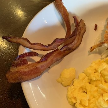 Nick's On 2nd - This is exactly how the bacon arrived. After asking for new bacon it arrived burnt. A bad way to start the day with this experience. - New American Near Me - Long Beach, California Nick's On 2nd - This is exactly how the bacon arrived. After asking for new bacon it arrived burnt. A bad way to start the day with this experience. - New American Near Me - Long Beach, California