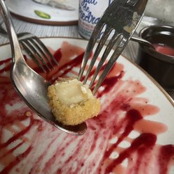 Cheese crusted Parmesan with jam