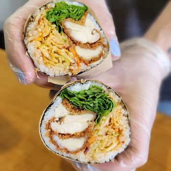 Sushioki - Oh My Gahshi - chicken katsu, lettuce, kimchi slaw, gochujang sauce - Sushi Bars Near Me - Durham, North Carolina