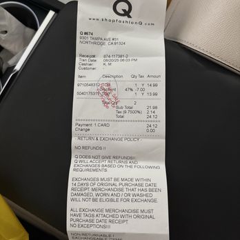 Q Luv Plus - Receipt - Women's Clothing Near Me - Los Angeles, California Q Luv Plus - Receipt - Women's Clothing Near Me - Los Angeles, California