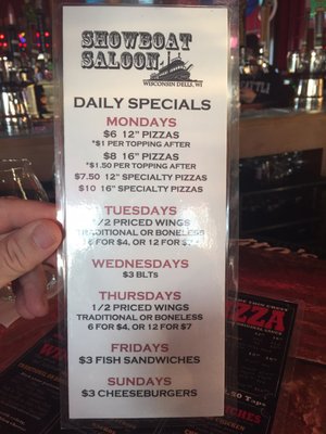Menu photo 5 Showboat Saloon Wisconsin Dells, WI Menu photo 5 Showboat Saloon Wisconsin Dells, WI