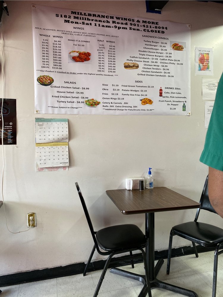 MILLBRANCH WINGS & MORE 5182 Millbranch Rd, Memphis, Tennessee