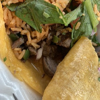 Ernesto's Mexican Restaurant - There's an entire lake of oil/grease under those tacos! GROSS! I get you can't prevent all oil and grease but cmon this is ridiculous. - Mexican Near Me - Pilot Point, Texas