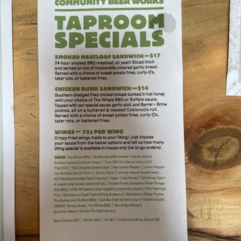 Community Beer Works - Specials Menu 6/2023 - Breweries Near Me - Buffalo, New York Community Beer Works - Specials Menu 6/2023 - Breweries Near Me - Buffalo, New York
