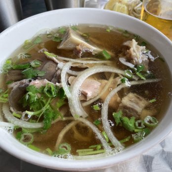 Shank & Bone - Signature Pho after the broth was added. - Vietnamese Near Me - San Diego, California