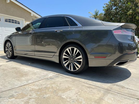 Lincoln MKZ received Full Detail - This Lincoln MKZ received our full detail inside and out Consisting￼ of An Iron Decontamination, microfiber hand wash, clay bar treatment and sealed with 2-3 months of protection for the exterior. The interior consisted of a full steam clean of all surfaces, All surfaces agitated and conditioned as well with the carpet shampooed.