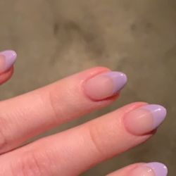 Allure Nail Bar - The lavender is Oman O74.  Dip/Gel French tip Manicure.  Melanie was my nail tech, she's done many colored french manicures for me!!