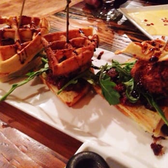 Paper Plane - Chicken and Waffle Sliders - Cocktail Bars Near Me - San Jose, California Paper Plane - Chicken and Waffle Sliders - Cocktail Bars Near Me - San Jose, California