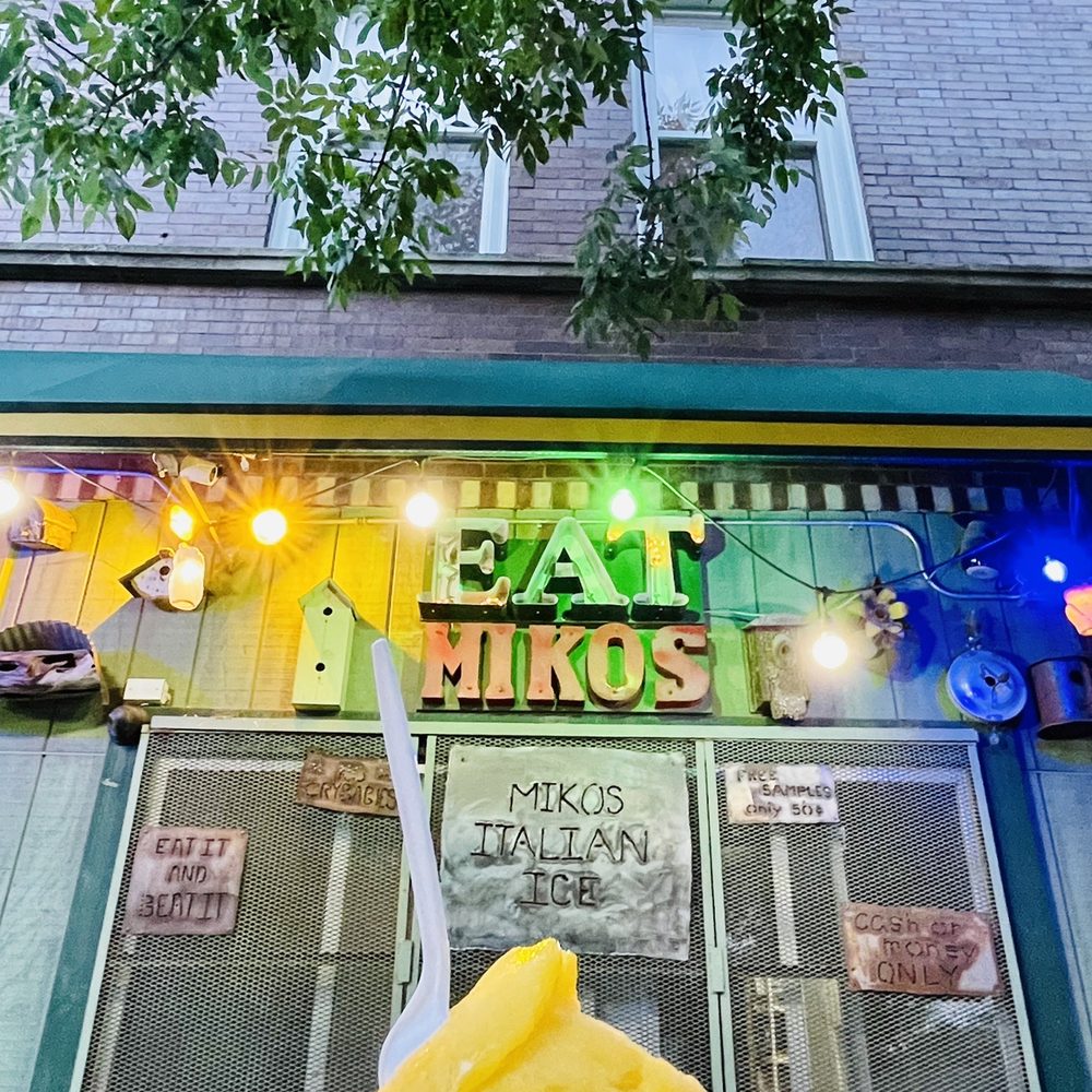 Miko's Italian Ice - Pick 2: Mango on the top, passion fruit on the bottom. Highly recommend! - Shaved Ice Near Me - Chicago, Illinois