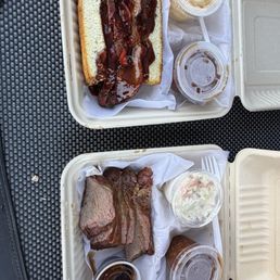 Tritip sandwich and a tri trip plate with 2 sides. Love the bbq sauce too. Tritip sandwich and a tri trip plate with 2 sides. Love the bbq sauce too.