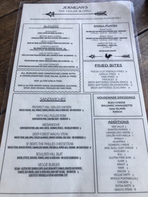 Menu photo 1 Jernigan's Tap House & Grill Nevada City, CA Menu photo 1 Jernigan's Tap House & Grill Nevada City, CA