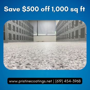 Pristine Epoxy Floor Coatings - Epoxy flooring companies El Cajon CA | Save $500 on 1,000 sq ft. or more. Call 619-454-3968 or click www.pristinecoatings.net - Flooring Near Me - El Cajon, California Pristine Epoxy Floor Coatings - Epoxy flooring companies El Cajon CA | Save $500 on 1,000 sq ft. or more. Call 619-454-3968 or click www.pristinecoatings.net - Flooring Near Me - El Cajon, California