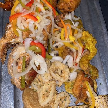 Dukunoo - Saltfish Flittaz Plate - Caribbean Near Me - Miami, Florida Dukunoo - Saltfish Flittaz Plate - Caribbean Near Me - Miami, Florida