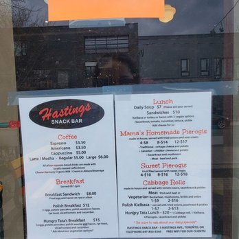 Hastings Snack Bar - Menu on April 15, 2021 - Polish Near Me - Toronto, Ontario Hastings Snack Bar - Menu on April 15, 2021 - Polish Near Me - Toronto, Ontario
