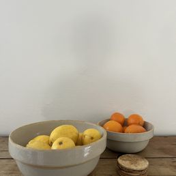 Ceramic bowls and stone coasters