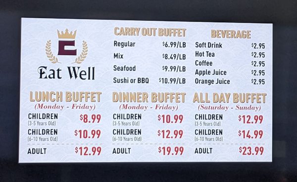 Menu photo 2 Eat Well Modern Buffet Bergenfield, NJ
