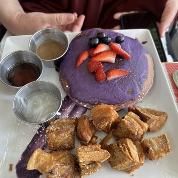 Purple Patch - Ube Pancakes & Lechon Kawali with Macapuno Syrup - Filipino Near Me - Washington, DC, District of Columbia