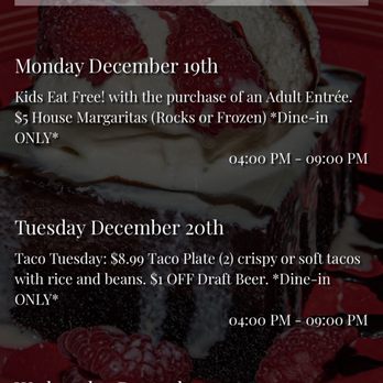 Vaquero's Cafe and Cantina - Specials only honored at Westlake and not Steiner location - Mexican Near Me - Austin, Texas
