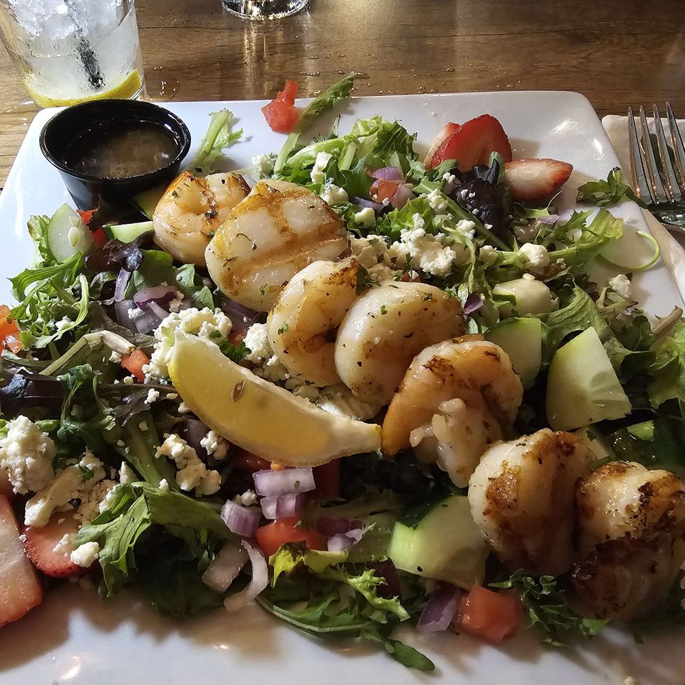 Seafood salad with a view