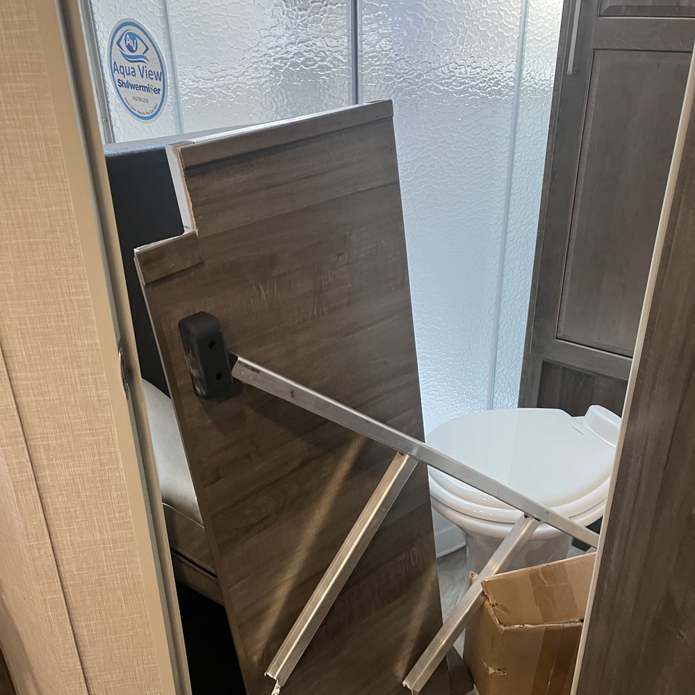 Extra Space Storage - Broken dinette stuffed inside the restroom - Self Storage Near Me - Las Vegas, Nevada Extra Space Storage - Broken dinette stuffed inside the restroom - Self Storage Near Me - Las Vegas, Nevada