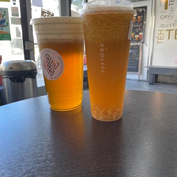 Prolece Tea - Lychee Peachee (24oz) Cheese Jasmine Green Tea(24oz) - Bubble Tea Near Me - Pasadena, California Prolece Tea - Lychee Peachee (24oz) Cheese Jasmine Green Tea(24oz) - Bubble Tea Near Me - Pasadena, California