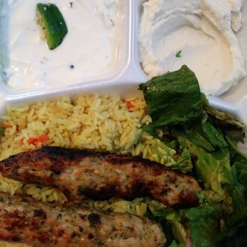 Kebab G Stop - $12 chicken kafta with spicy labneh and garlic paste and kebab g salad. - Mediterranean Near Me - La Verne, California Kebab G Stop - $12 chicken kafta with spicy labneh and garlic paste and kebab g salad. - Mediterranean Near Me - La Verne, California