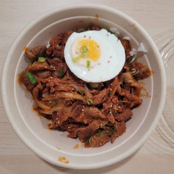 Bobcha SF - healthy bowl (steamed rice, sweet & spicy pork, no veggies) - Korean Near Me - San Francisco, California Bobcha SF - healthy bowl (steamed rice, sweet & spicy pork, no veggies) - Korean Near Me - San Francisco, California