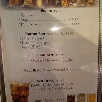 Korea House - Beer menu. - Korean Near Me - Bothell, Washington