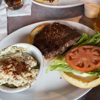 Oasis Restaurant & Lounge - Flat Iron Steak Sandwich. Hands down, the best I've ever had in my life! Bun is equally amazing! Didn't need a side if I'm being honest. - Dive Bars Near Me - Fairbanks, Alaska